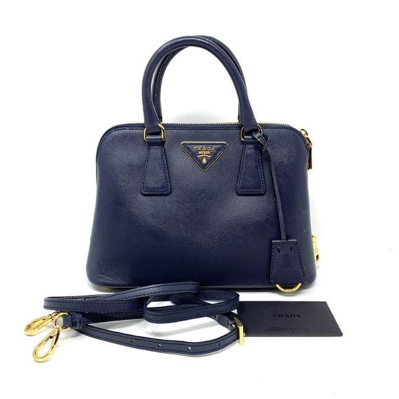 Prada Handbags - AUTH PRADA LOGOS SAFFIANO LUX LEATHER 2WAY BAG